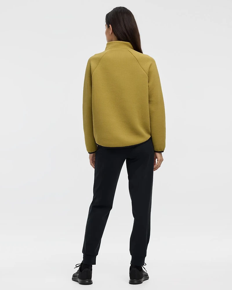 Long-Sleeve Half-Zip Mock-Neck Pullover - Hyba