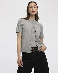 Short-Sleeve Buttoned-Down Cardigan