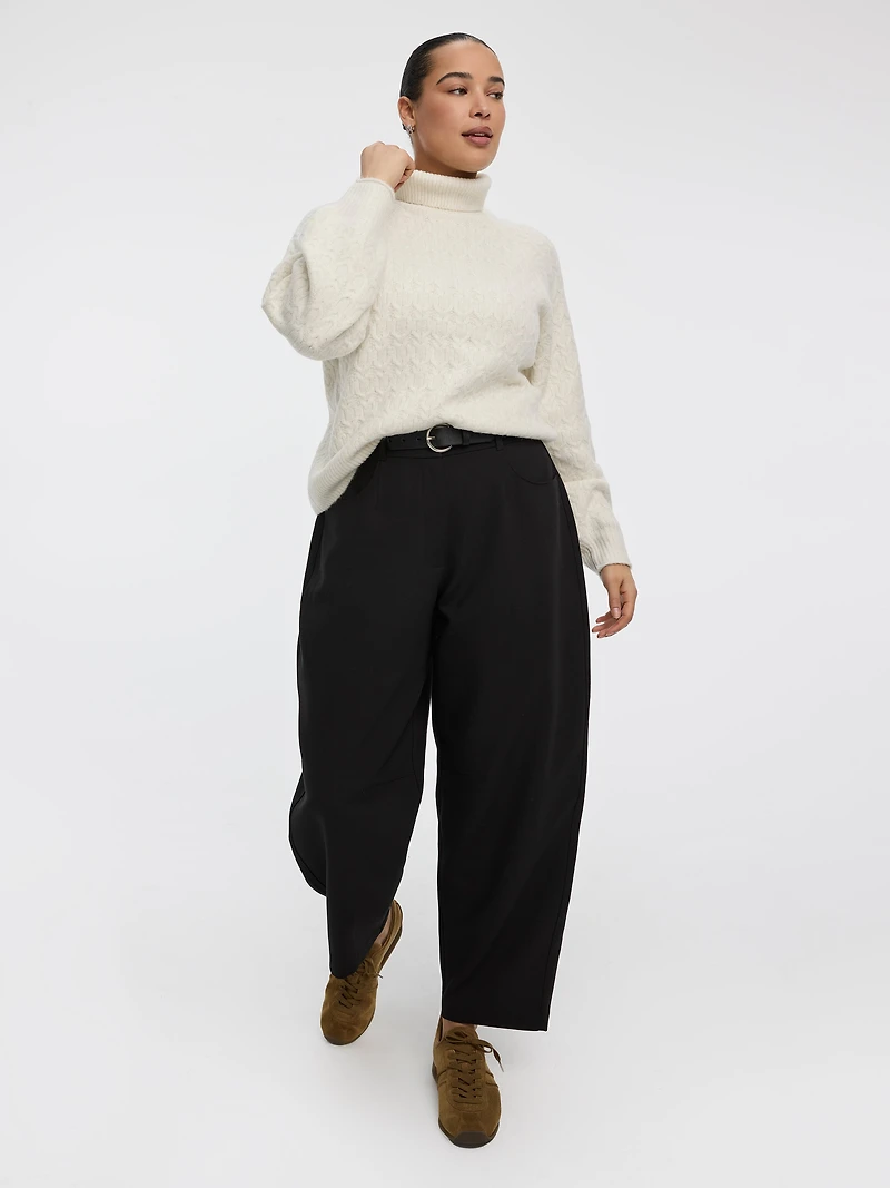 Pantalon taille mi-haute à jambe ballon - Coupe Courbes