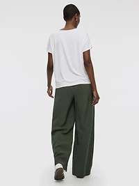 Short-Dolman-Sleeve Boat-Neck T-Shirt