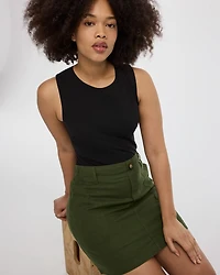 Jupe-short en mélange de lin