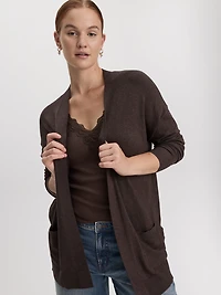 Long-Sleeve Open Cardigan with Pockets - R Essentials