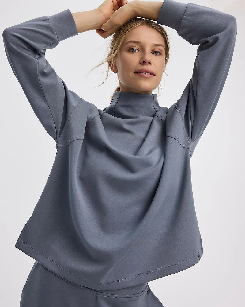 Long-Sleeve Mock-Neck Pullover - HYLUX Hyba