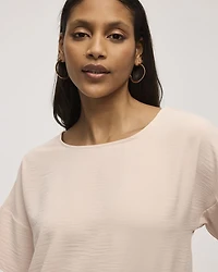 Short-Sleeve Crew-Neck T-Shirt Blouse