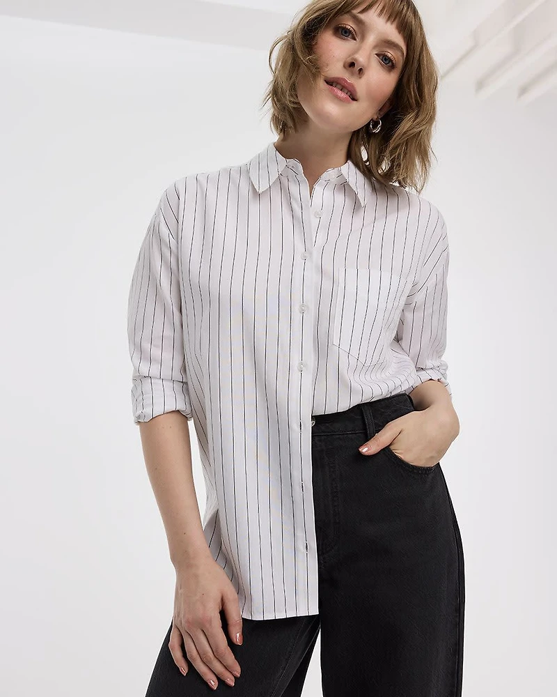 Chemise rayée à manches longues