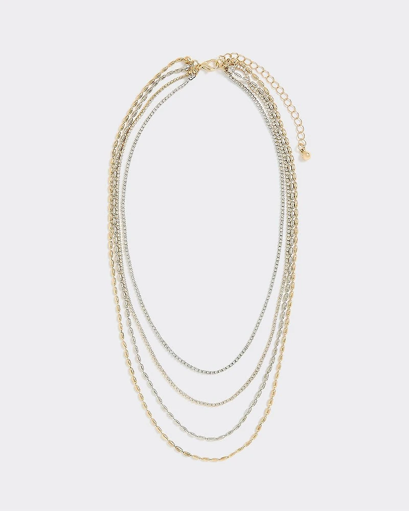 Four-Chain Short Necklace