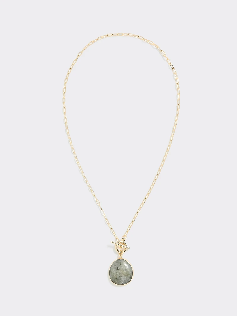 Long Necklace with Stone Pendant