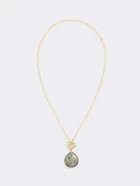 Long Necklace with Stone Pendant