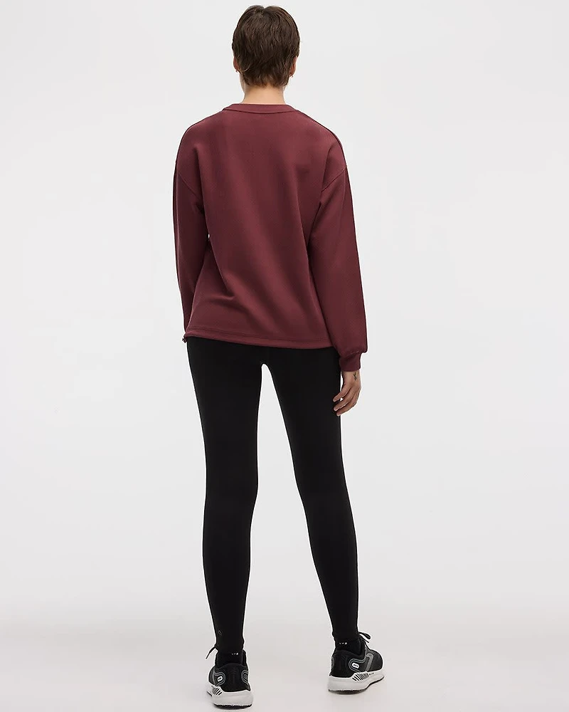 Long-Sleeve Crew-Neck Ottoman Pullover - Hyba