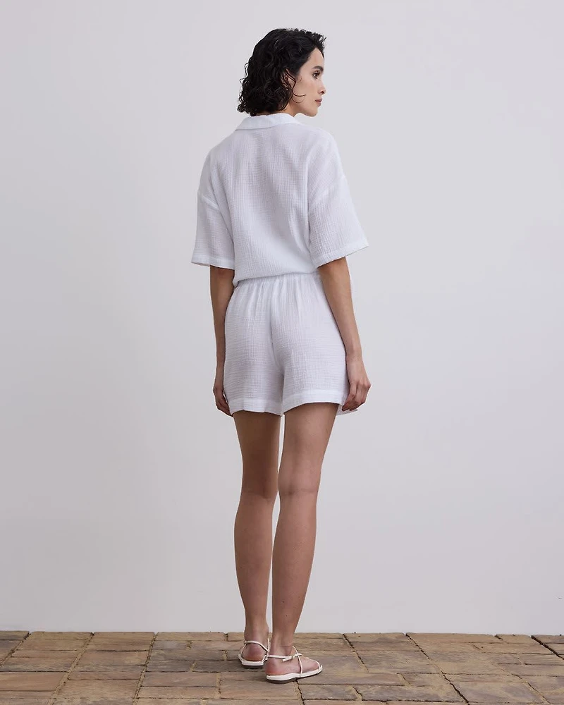 Waffled Cotton Shorts