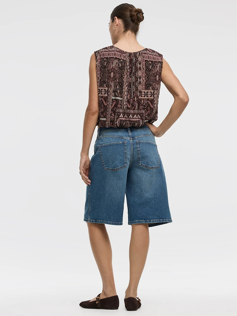 Camisole à col rond avec ourlet bulle