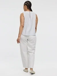 Sleeveless Crew-Neck Blouse