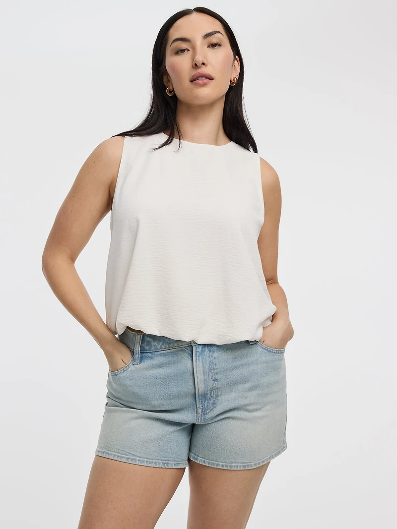 Camisole à col rond avec ourlet bulle