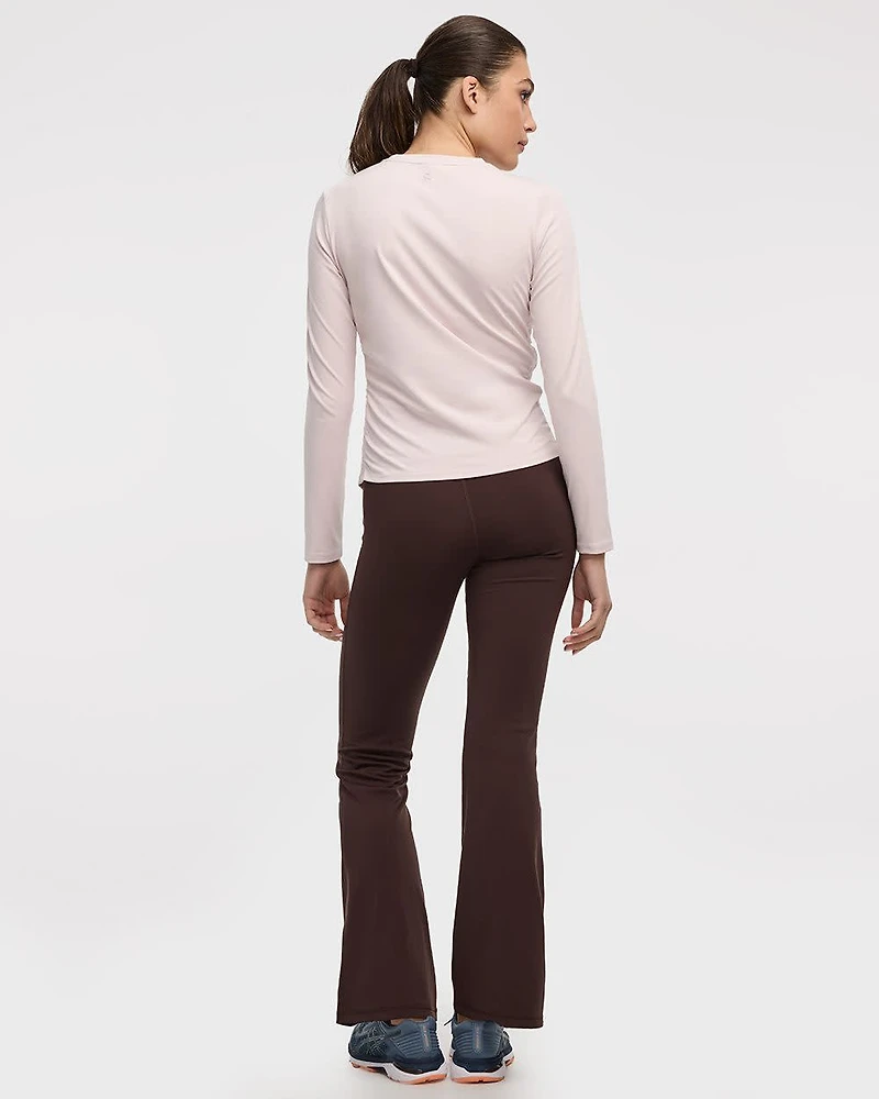 Long-Sleeve Crew-Neck Tee with Shirred Sides - PULSE (R) Hyba