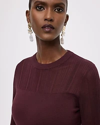 Pull à manches longues et col rond avec empiècement transparent