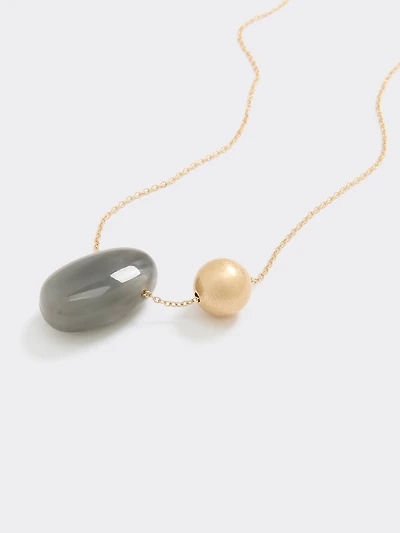 Long Necklace with Resin Pendant