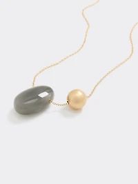 Long Necklace with Resin Pendant