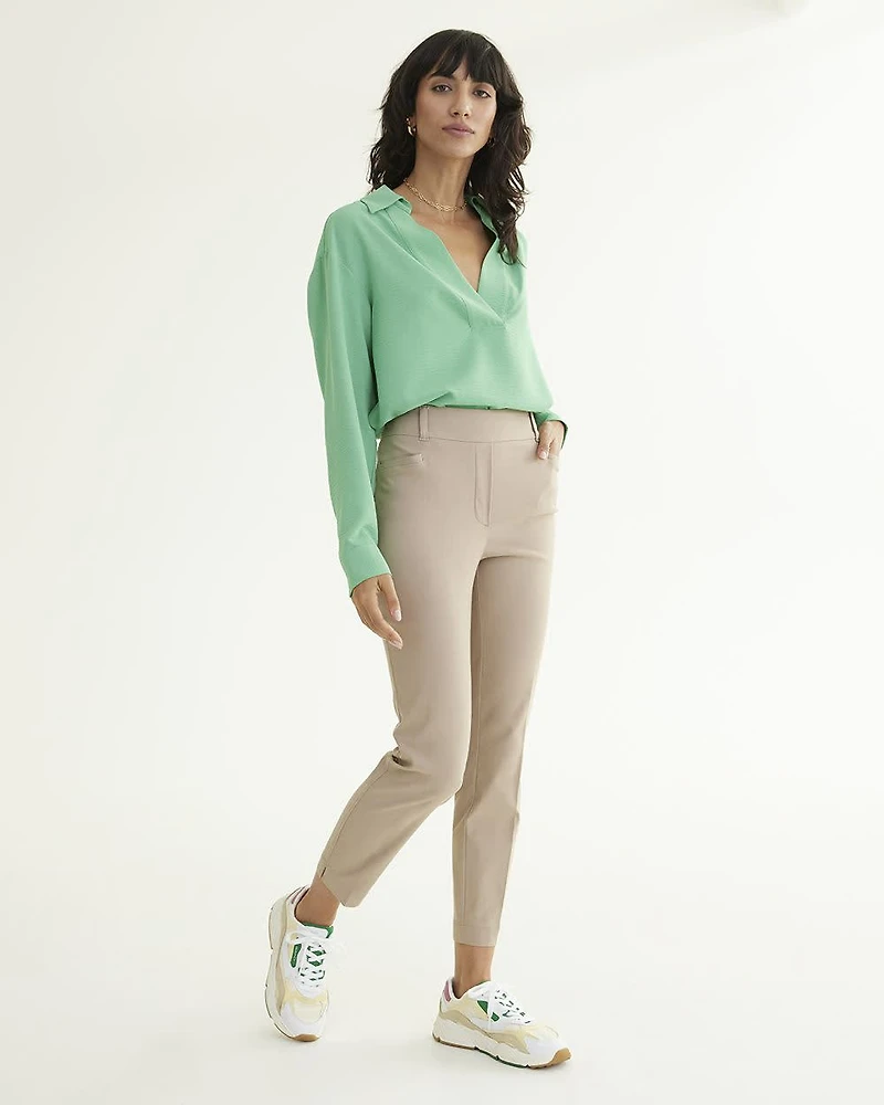 Slim-Leg High-Rise Ankle Pant