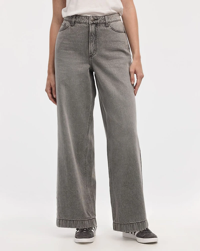 Wide-Leg High-Rise Jean