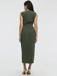 Sleeveless Fitted Maxi Dress with Cut-Out Details