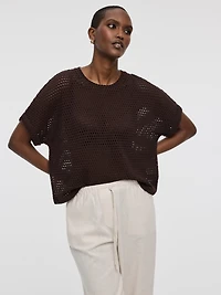 Short-Dolman-Sleeve Boat-Neck Tee