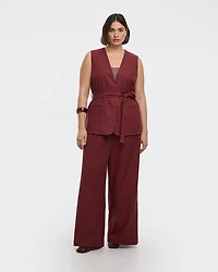 Wide-Leg Linen-Blend Pant