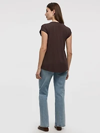 Tunique à manches très courtes et col V