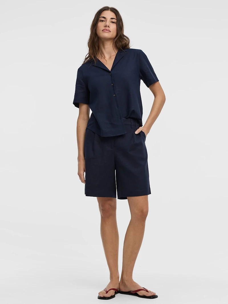 Chemise à manches courtes et col pyjama