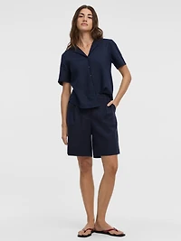 Chemise à manches courtes et col pyjama