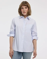 Long-Sleeve Poplin Shirt with Chest Pocket
