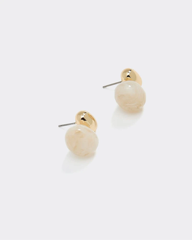 Boutons d'oreilles avec pierres en résine