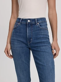 Jean à jambe évasée et taille haute