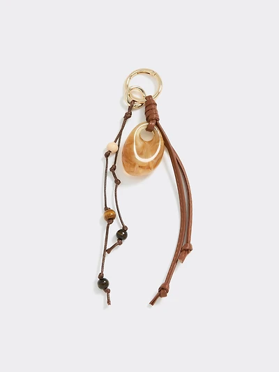 Cord Bag Charm with Resin Piece