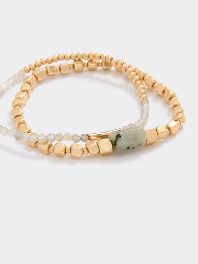 Bracelets with Stone Beads - Set of 2
