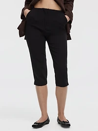 Pantalon capri à taille haute et jambe étroite