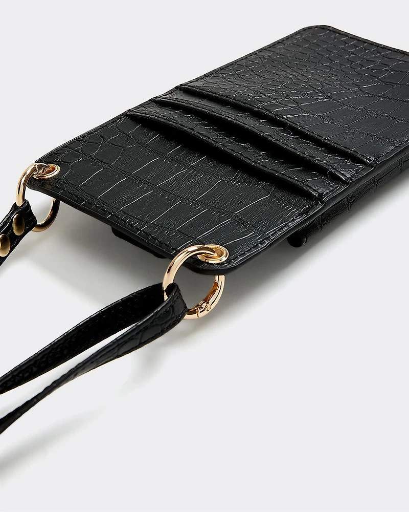 Sac à bandoulière pour téléphone en faux cuir