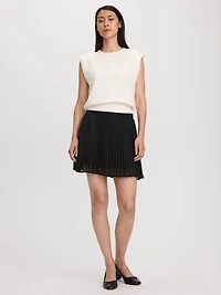 Pleated Chiffon Mini-Skirt
