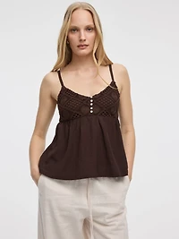 Camisole bimatière à col V