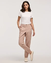 Pantalon jogger en popeline avec poches cargo - Long