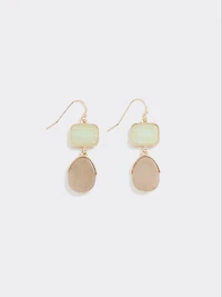 Two-Tone Earrings with Semi-Precious Stones