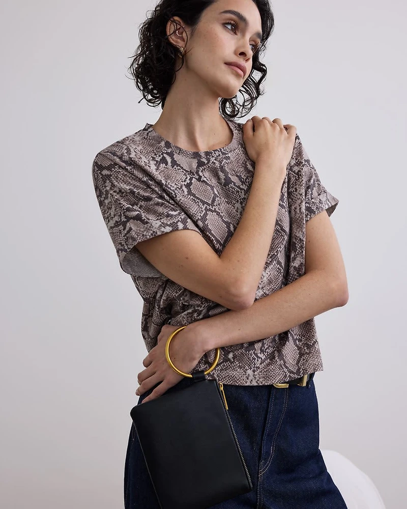 Extended-Sleeve Crew-Neck T-Shirt