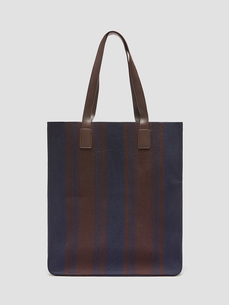 Sac fourre-tout rayé en maille tissée