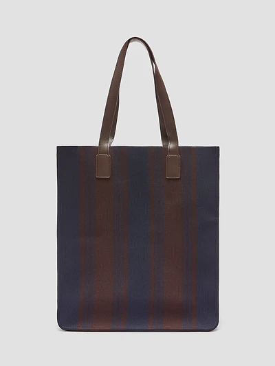 Sac fourre-tout rayé en maille tissée