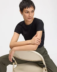 Ribbed Fitted Crew Neck T-Shirt - R Essentials