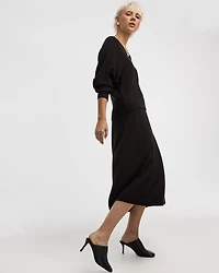 Ribbed A-Line Midi Sweater Skirt