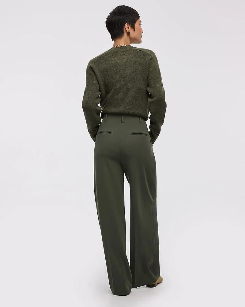 Pantalon en crêpe à taille haute et jambe large