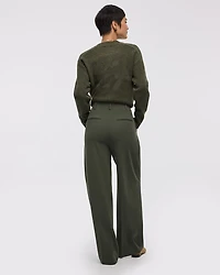 Pantalon en crêpe à taille haute et jambe large