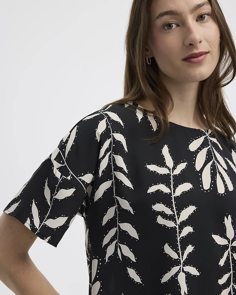 Blouse t-shirt à col rond et manches courtes