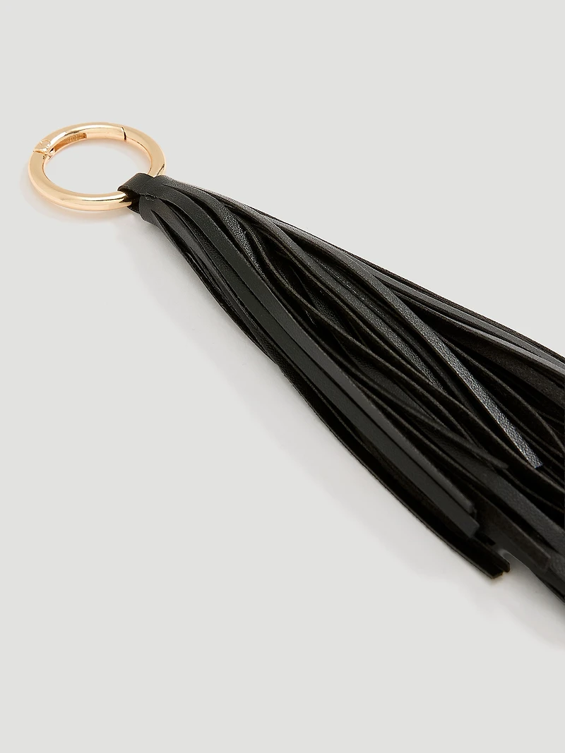 Faux Leather Fringe Bag Charm