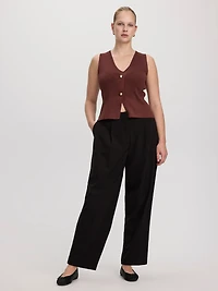 Veste en tricot sans manches à col V